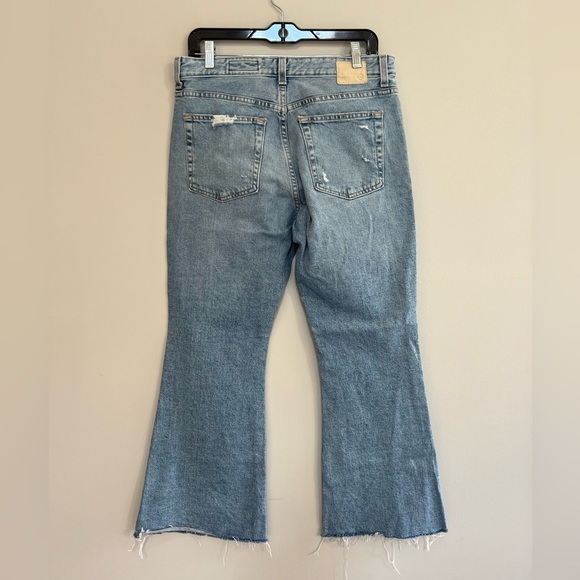 AG Jeans Contour 360° Angeline High Rise Flare Stretch Raw Hem Blue Jeans, 30 - Picture 2 of 10